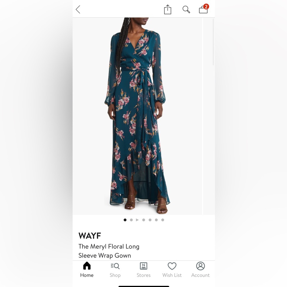 Wayf long sleeve wrap maxi dress floral - Size XXS